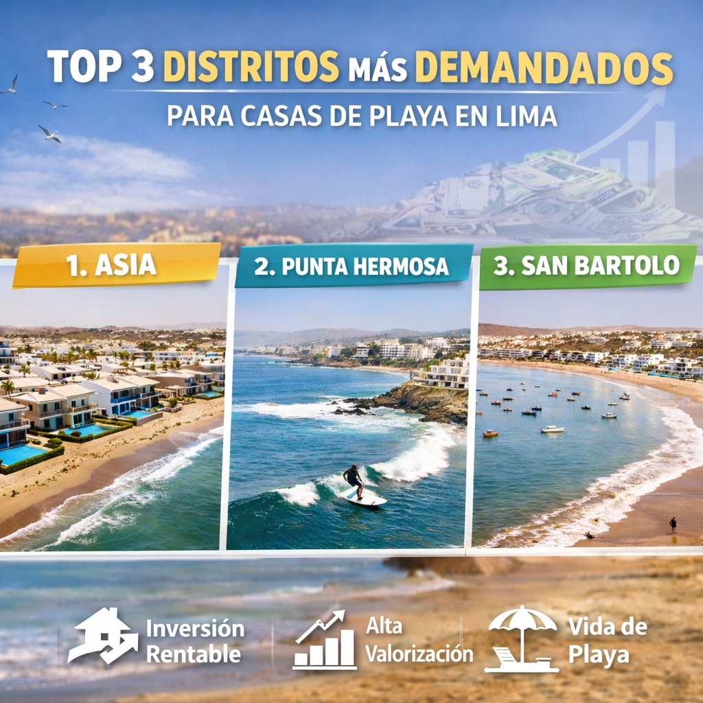 Distritos con mayor demanda de casas de playa en Lima
