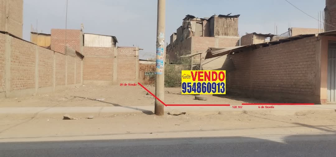 Venta de Terreno de 120 m2 en la Urb. Paraíso