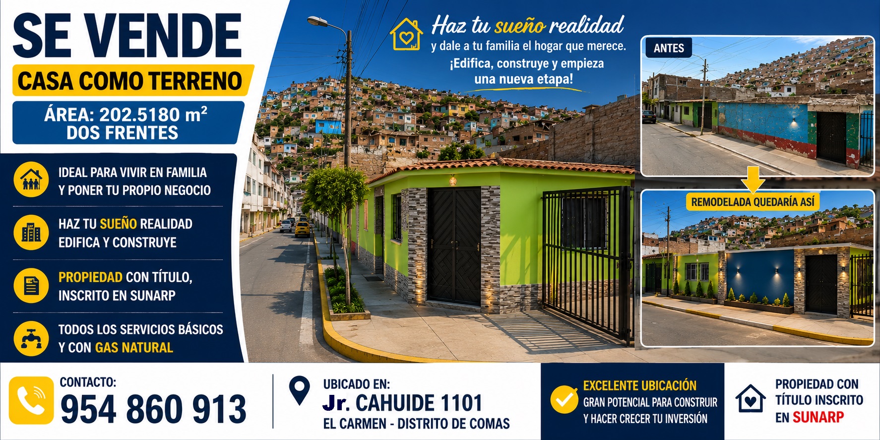 VENTA DE CASA COMO TERRENO